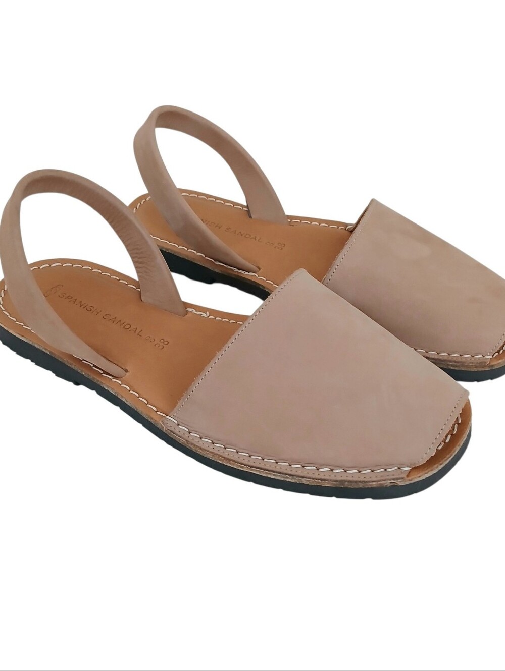 NWOB SPANISH SANDAL CO Ecru Nubuck Sandals Women's 8 Avarcas Handcrafted Flat